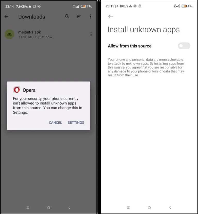 Install unknown apps settings